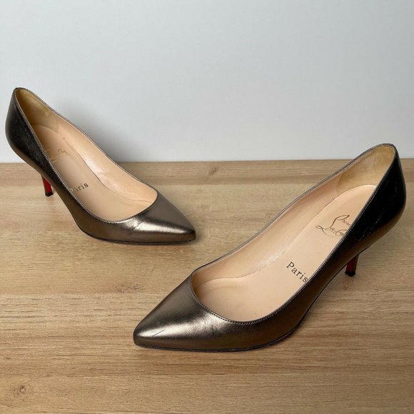 Christian Louboutin Shoes - ❤️SOLD❤️Christian Louboutin Women's Sz 37.5 US 7.5 Clare Leather Bronze Pointed